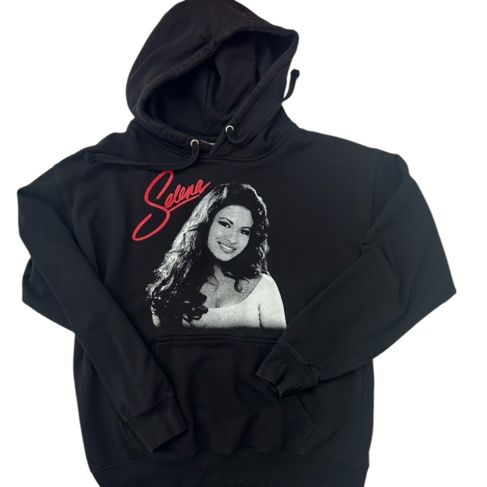 Selena Sweatshirt Womens Large Black Hoodie Concert TEN brand soft
